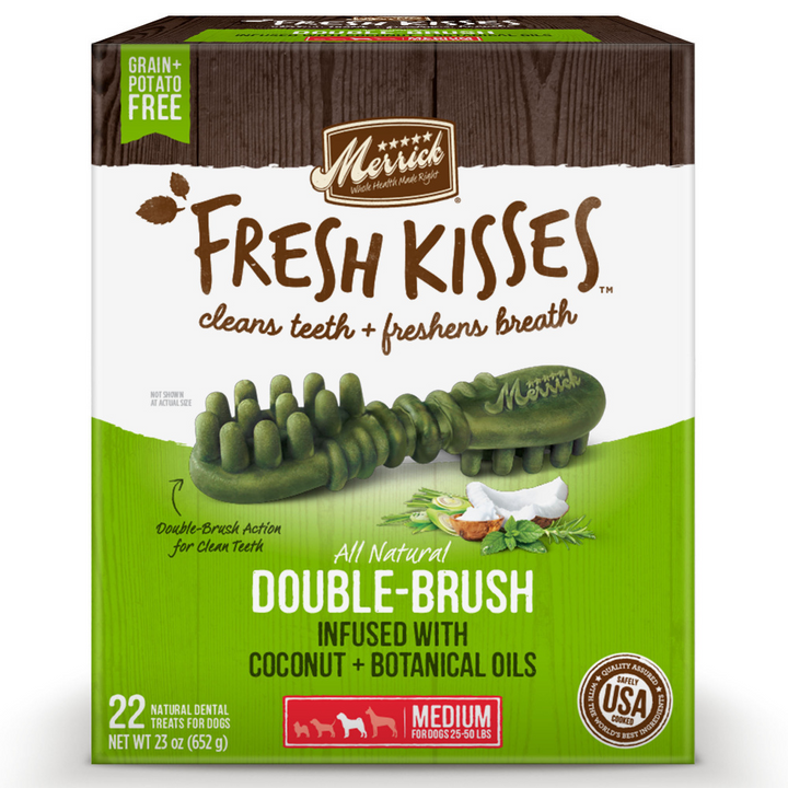 Merrick Fresh Kisses Coconut Oil and Botanics Dental Dog Chews Medium