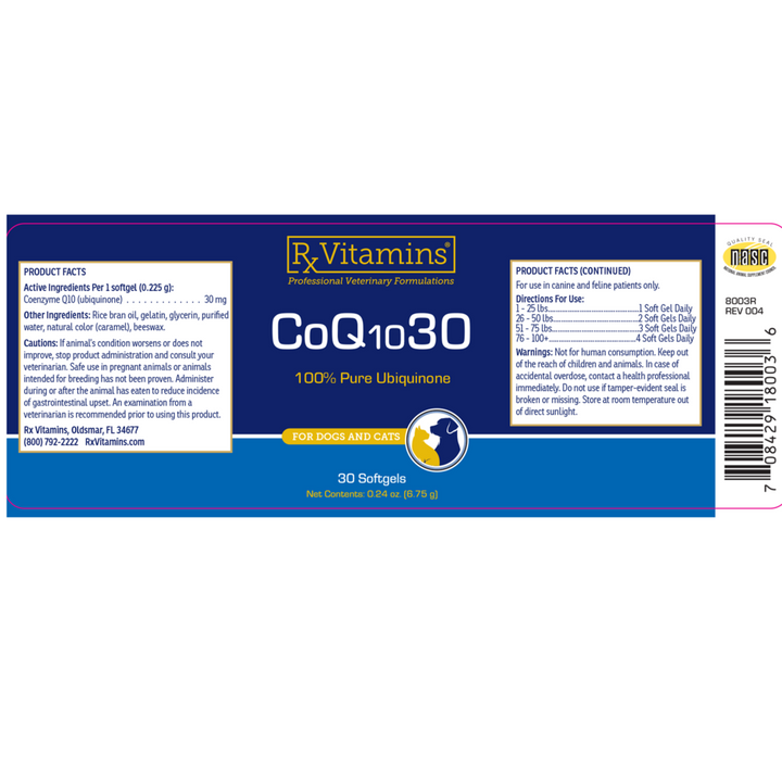 CoQ10 30 for Dogs & Cats 30 gels