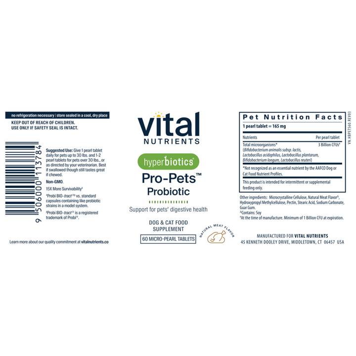 Hyperbiotics Pro-Pets™ Probiotic 60 ct Curated Wellness