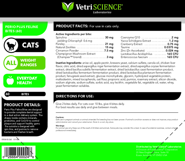 Perio-Plus Feline Bites 60 bites Curated Wellness
