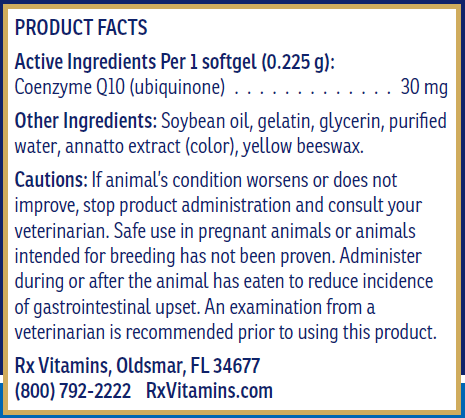 CoQ10 30 for Dogs & Cats 30 gels