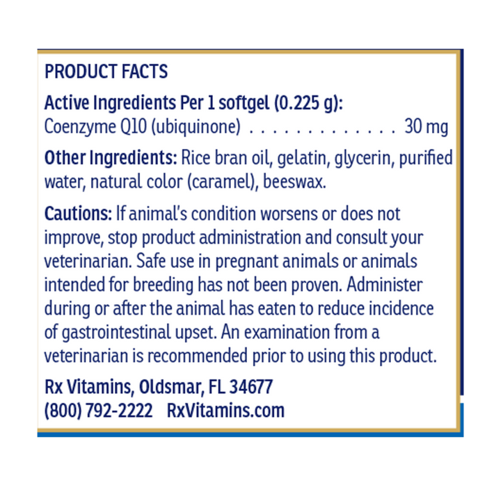 CoQ10 30 for Dogs & Cats 30 gels