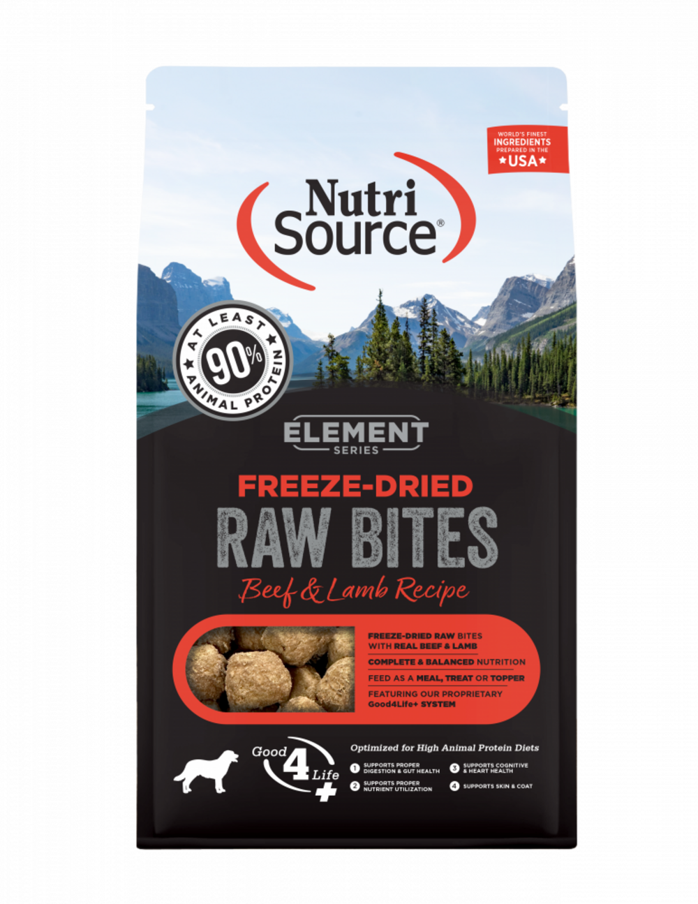 NutriSource Element Series Freeze Dried Raw Bites Beef and Lamb Recipe