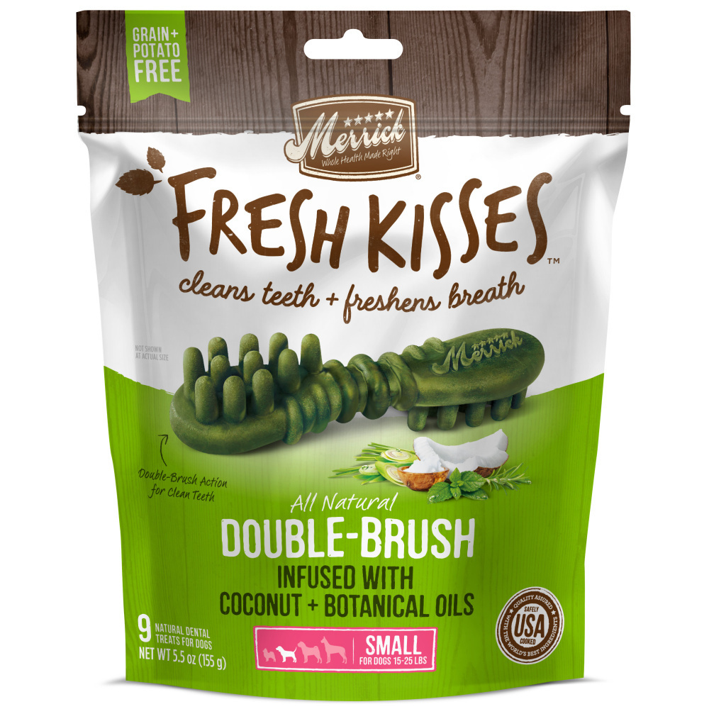 Merrick Fresh Kisses Coconut Oil and Botanics Dental Dog Chews Small