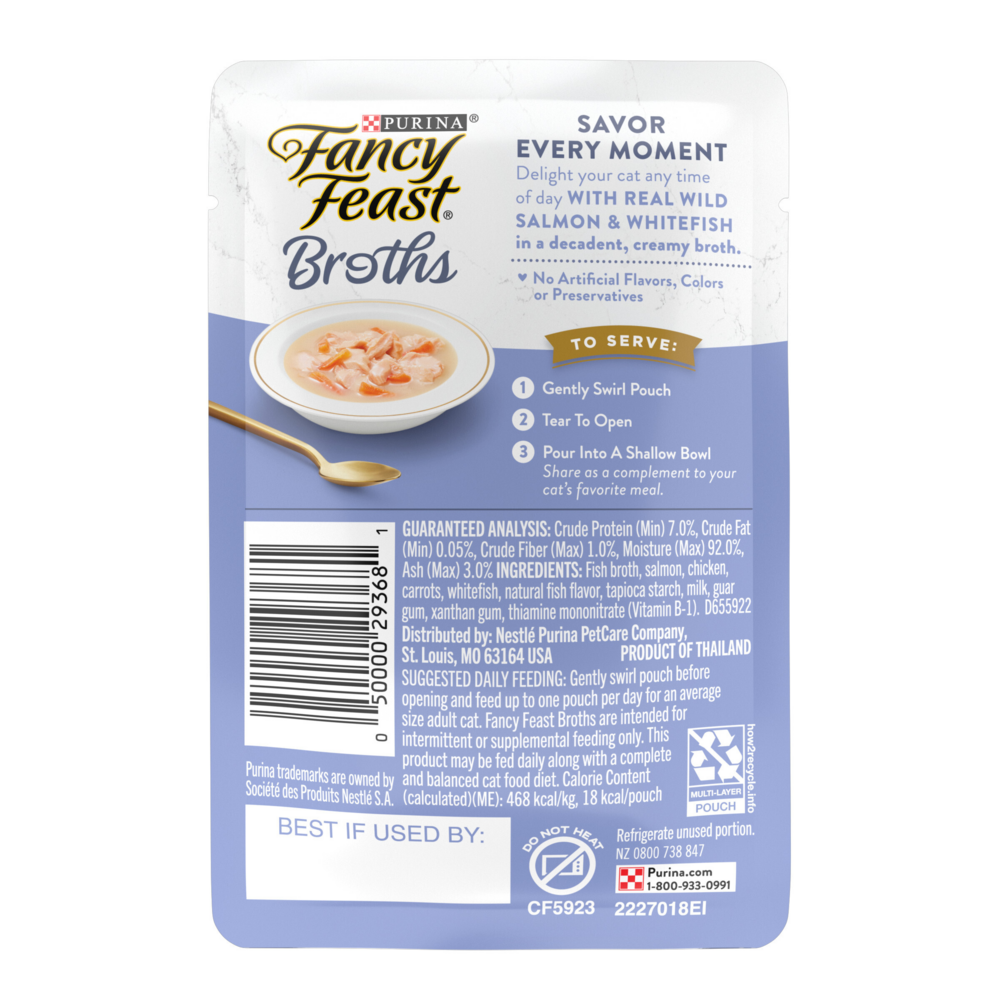 Fancy Feast Creamy Broths Wild Salmon & Whitefish Wet Cat Food