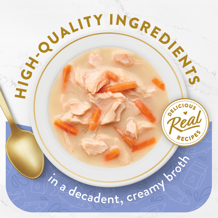 Fancy Feast Creamy Broths Wild Salmon & Whitefish Wet Cat Food