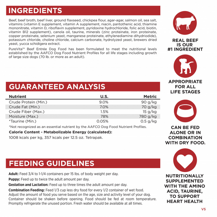 PureVita Beef Entree Dog Food