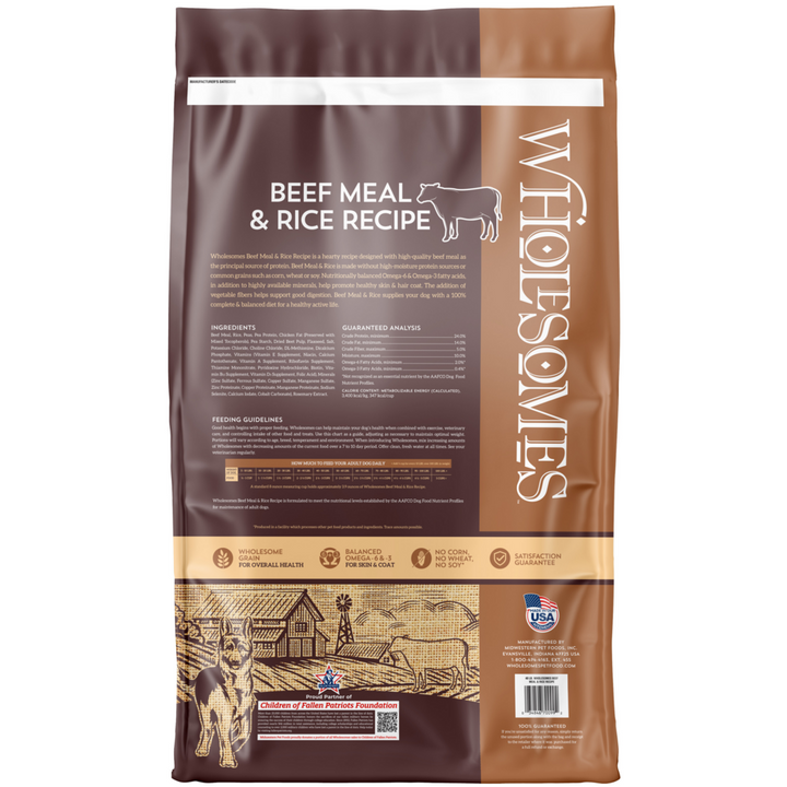 Wholesomes Beef Meal & Rice Recipe Dry Dog Food