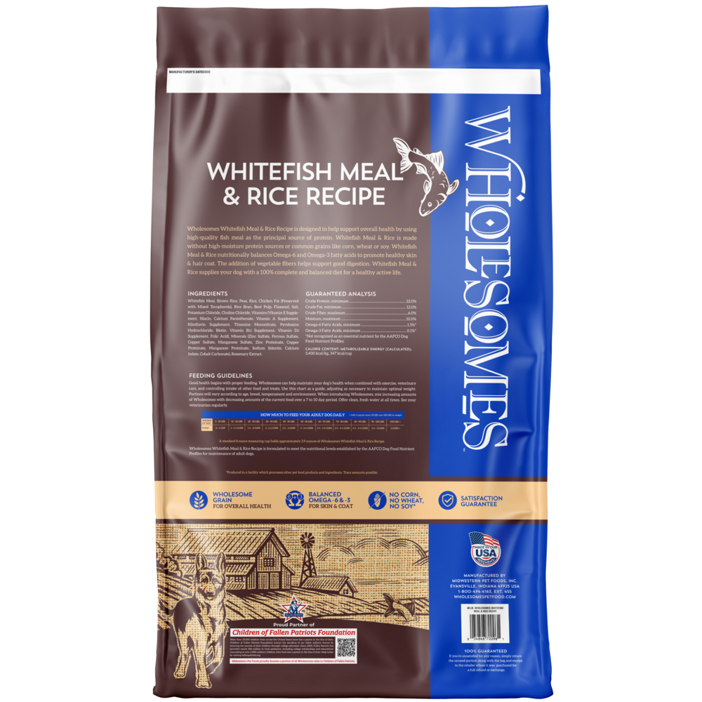 Wholesomes Fish Meal & Rice Recipe Dry Dog Food