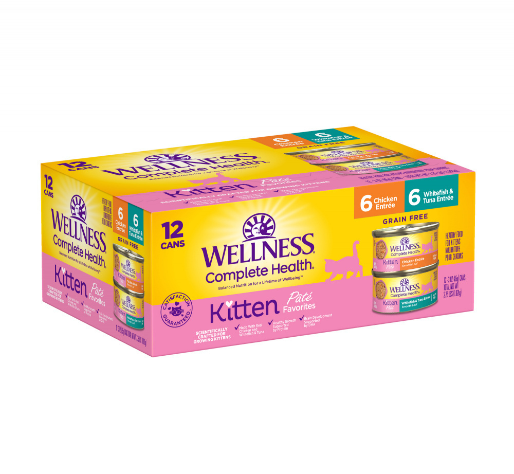 Wellness Complete Health Chicken Whitefish Tuna Variety Pack Wet Kitten Food