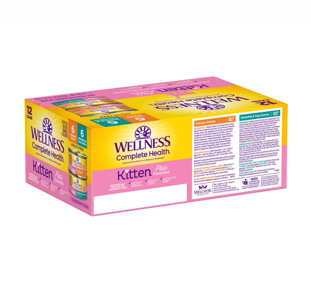 Wellness Complete Health Chicken Whitefish Tuna Variety Pack Wet Kitten Food