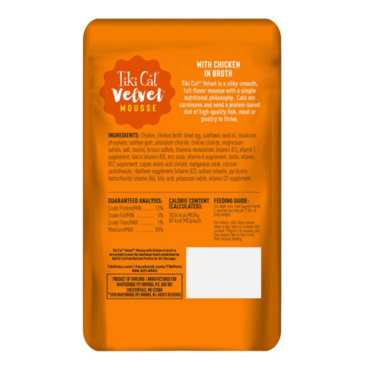 Tiki Cat Velvet Mousse Chicken Wet Cat Food Pouches