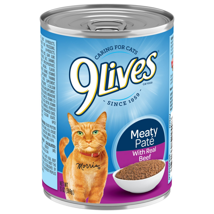 9Lives Meaty Pate With Real Beef Can Cat Food
