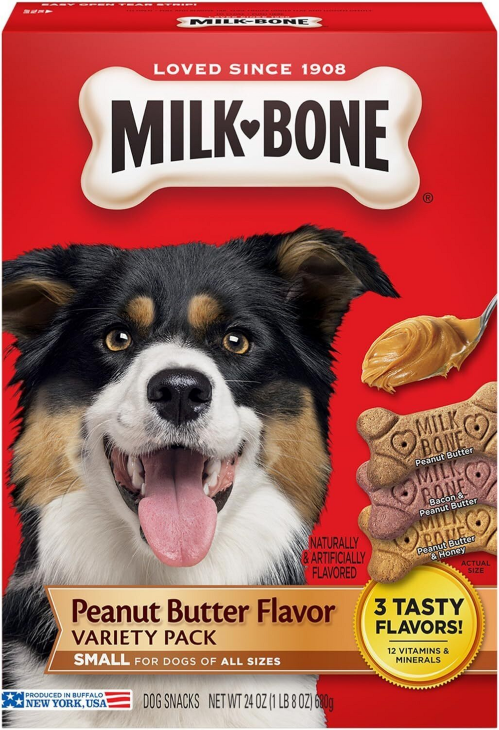 Milk-Bone Peanut Butter Dog Biscuits Small Crunchy Dog Treat