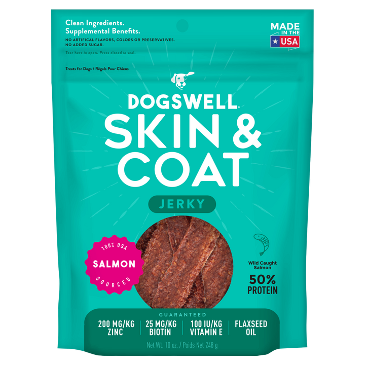 Dogswell Skin & Coat Jerky Salmon Dog Treats