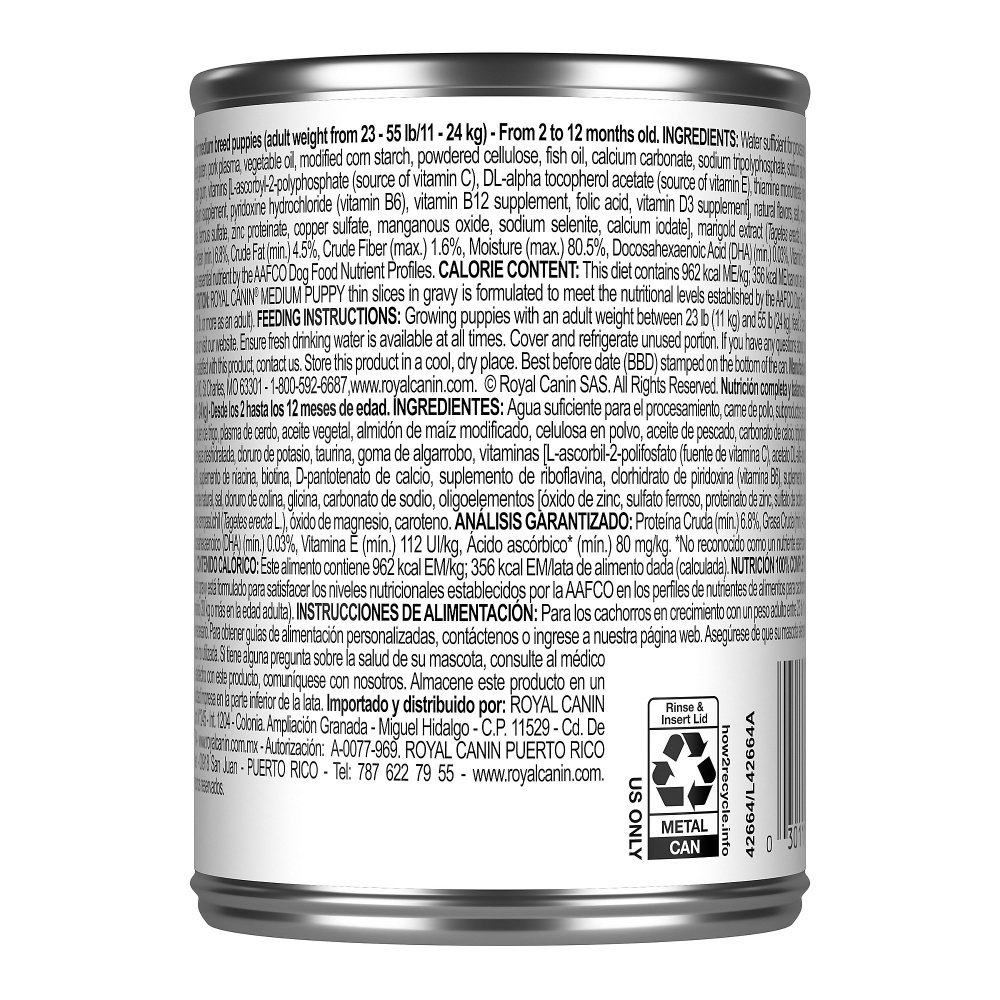 Royal Canin Size Health Nutrition Medium Puppy Thin Slices in Gravy Wet Dog Food