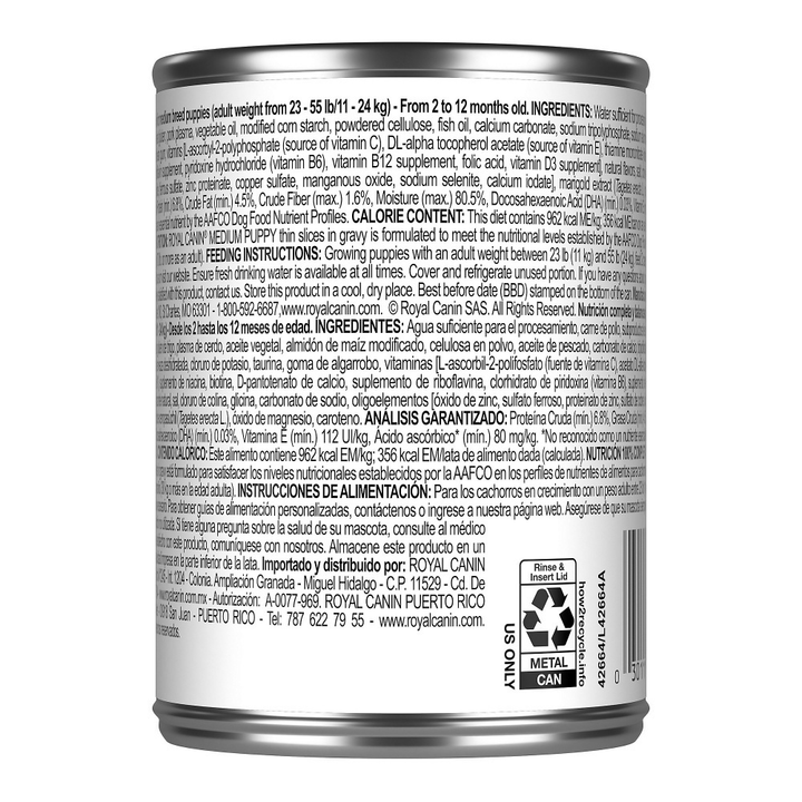 Royal Canin Size Health Nutrition Medium Puppy Thin Slices in Gravy Wet Dog Food