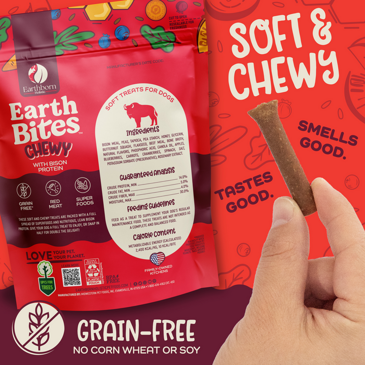 Earthbites Chewy Bison Dog Treats