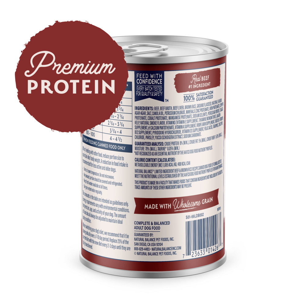 Natural Balance Limited Ingredient Wet Dog Food, Beef & Brown Rice Recipe
