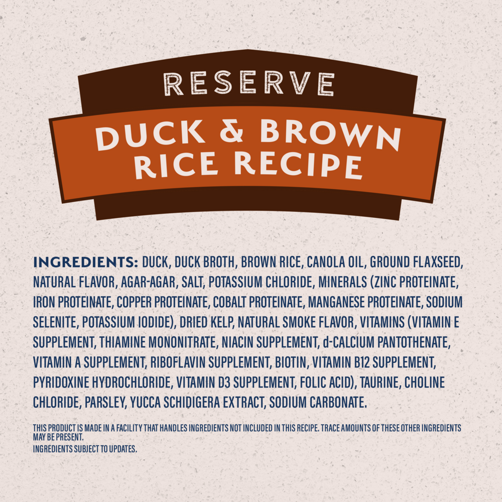 Natural Balance Limited Ingredient Reserve Wet Dog Food, Duck & Brown Rice Recipe