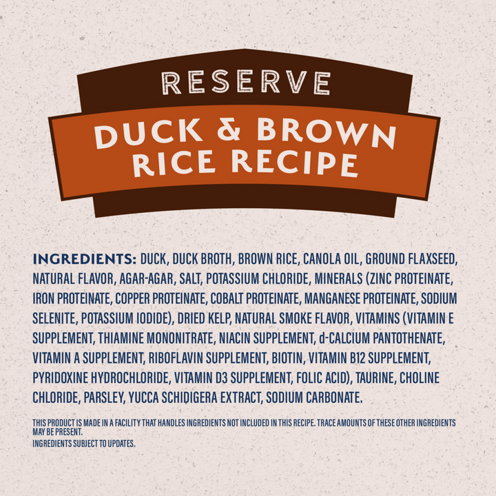 Natural Balance Limited Ingredient Reserve Wet Dog Food, Duck & Brown Rice Recipe