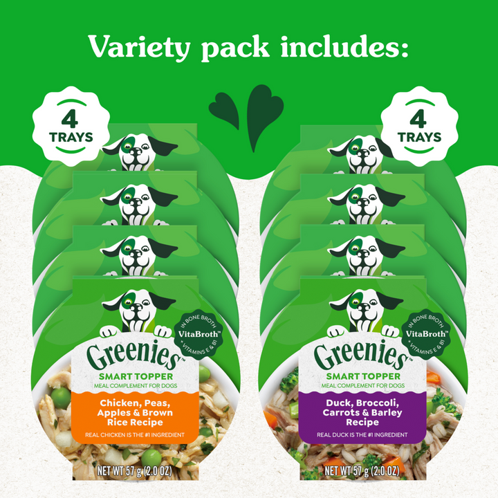 Greeinies Chicken and Duck Variety Pack of Dog Food