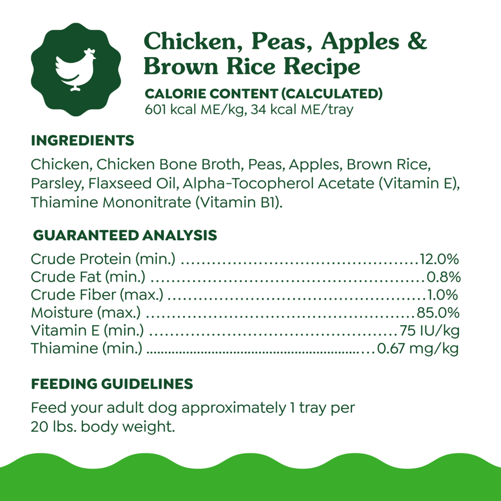 Greenies Chicken Apple Brown Rice and Peas in Bone Broth Wet Dog Food Topper