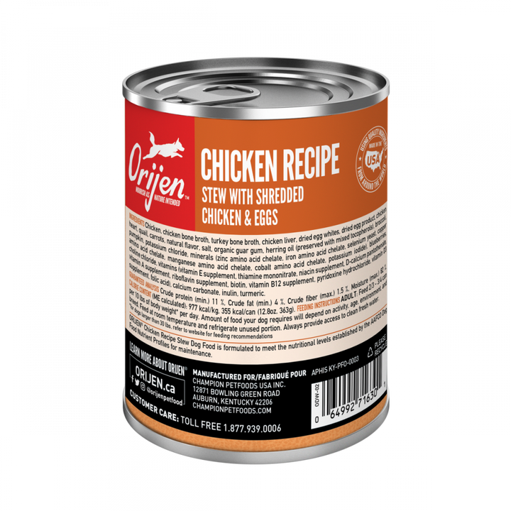 ORIJEN Real Meat Shreds, Grain-free, Chicken Recipe Stew, Premium Wet Dog Food