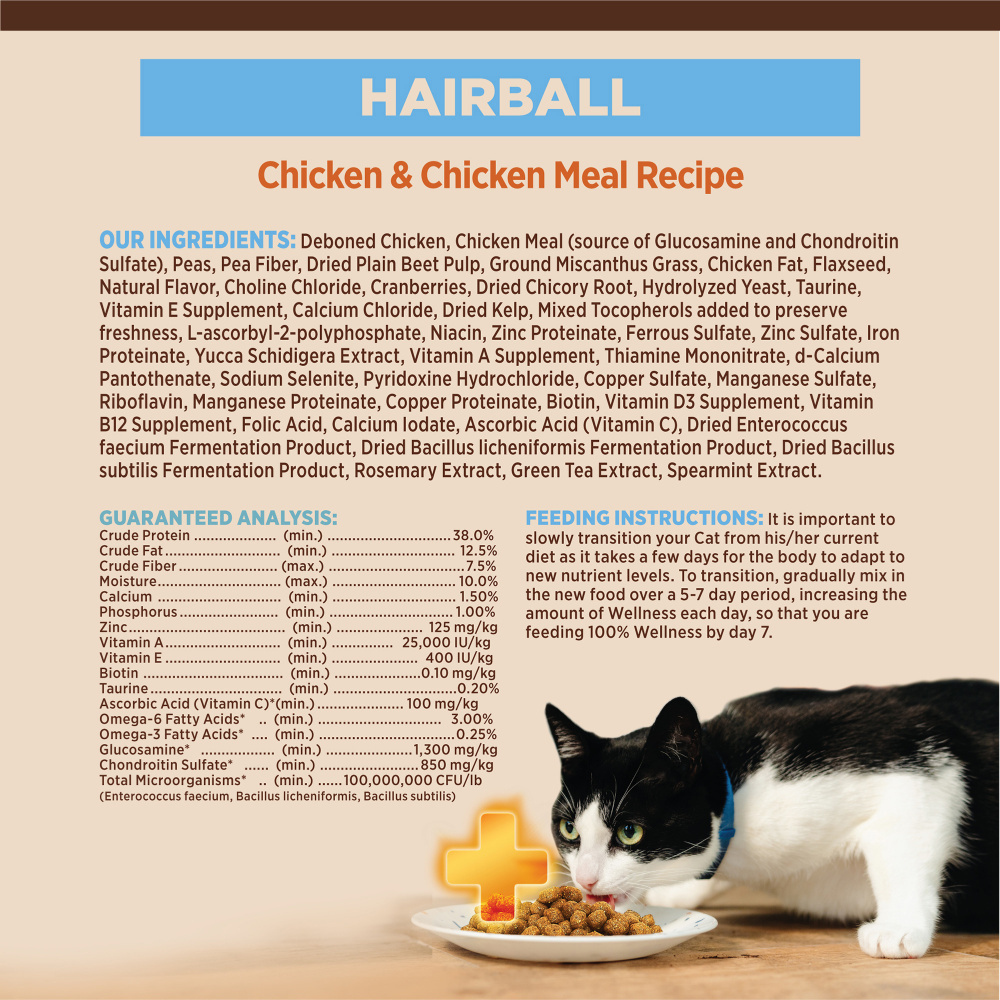 Wellness CORE  Hairball Grain Free Adult Dry Cat Food Chicken & Chicken Meal Recipe