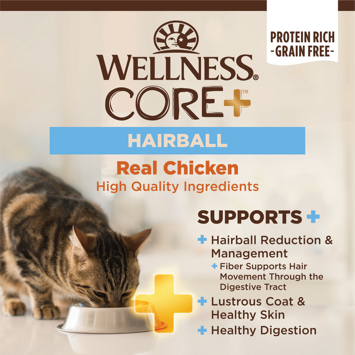 Wellness CORE  Hairball Grain Free Adult Dry Cat Food Chicken & Chicken Meal Recipe