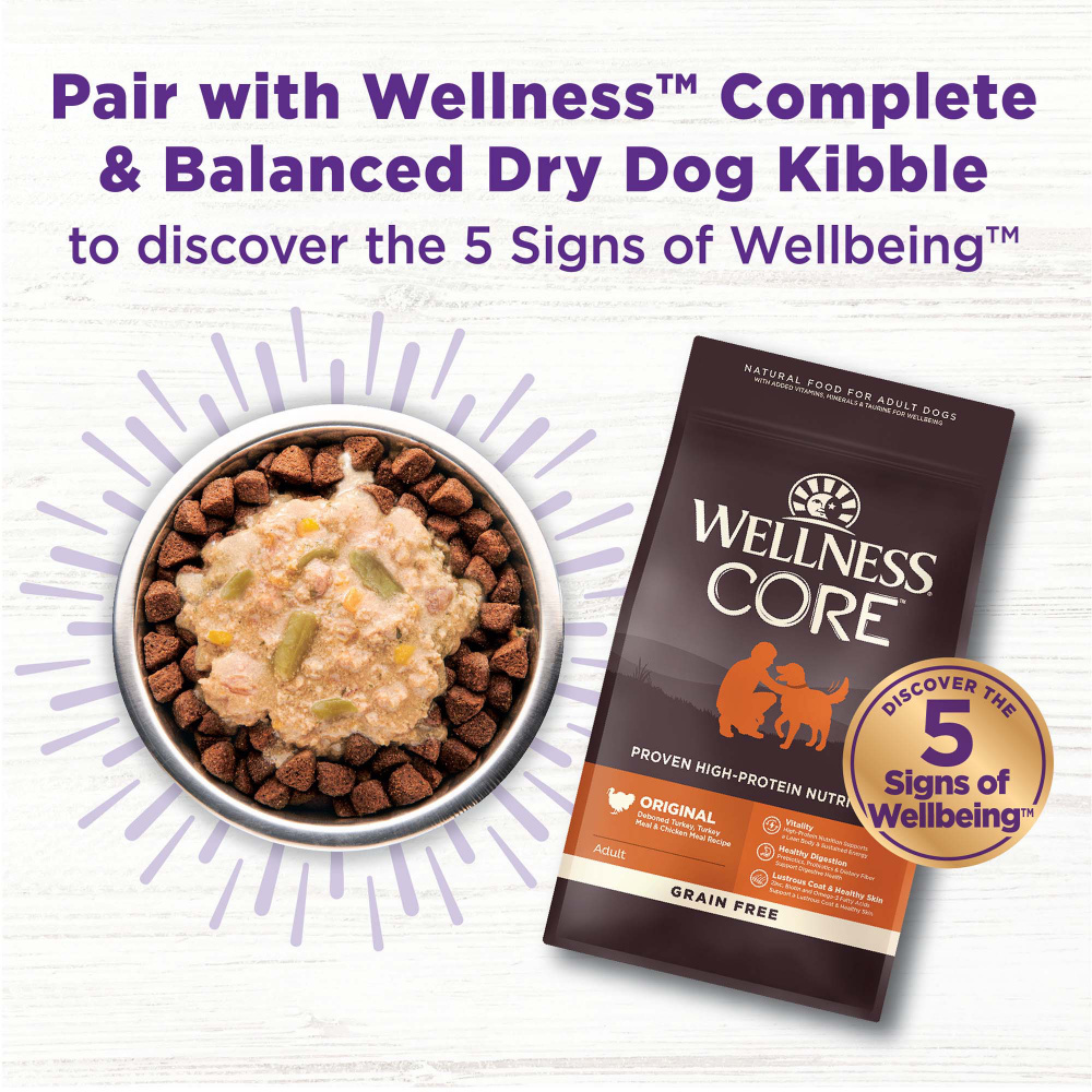 Wellness Bowl Boosters Hearty Toppers Turkey & Sweet Potatoes Recipe in Savory Bone Broth Dog Food Toppers