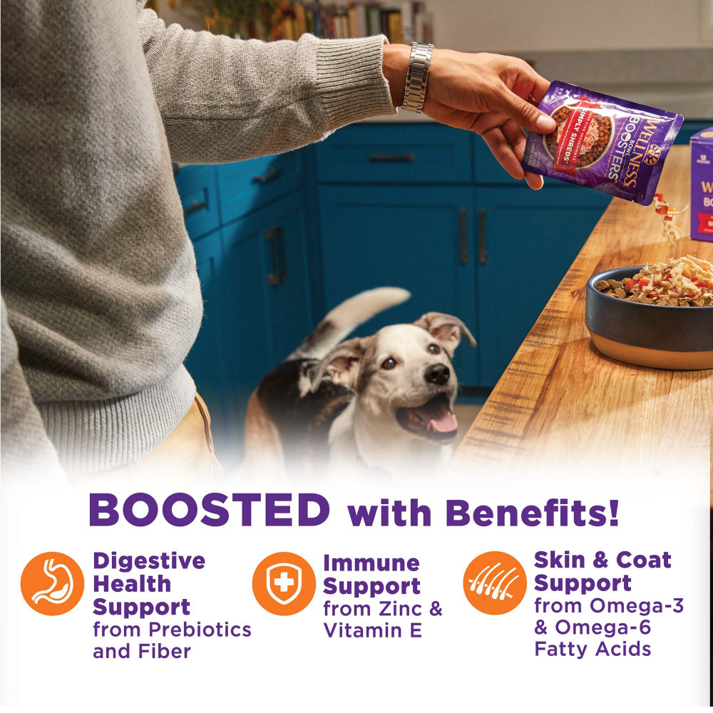 Wellness Bowl Boosters Hearty Toppers Turkey & Sweet Potatoes Recipe in Savory Bone Broth Dog Food Toppers