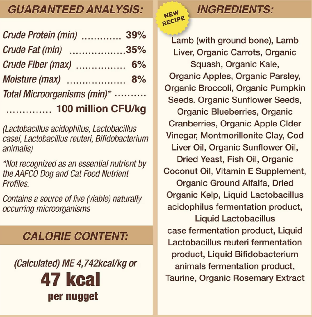Primal Freeze Dried Nuggets Grain Free Lamb Formula Dog Food
