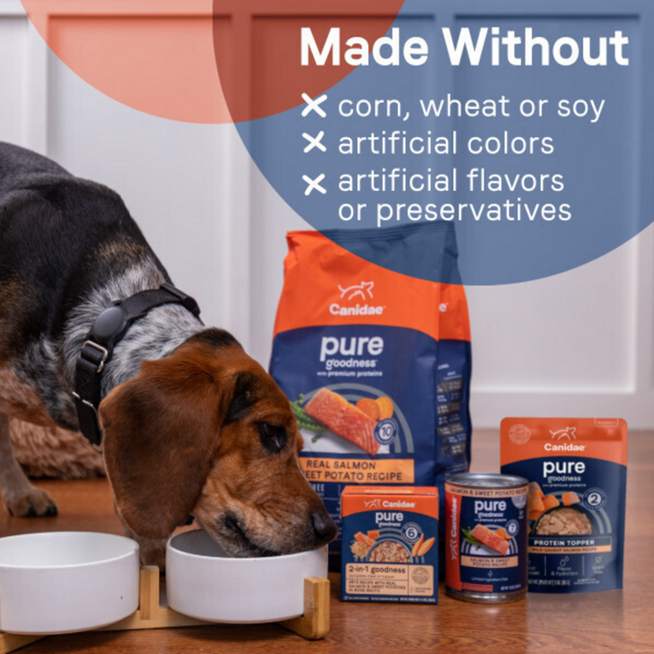 Canidae Pure Protein Topper, Wild Caught Salmon Recipe in Gravy Dog Food