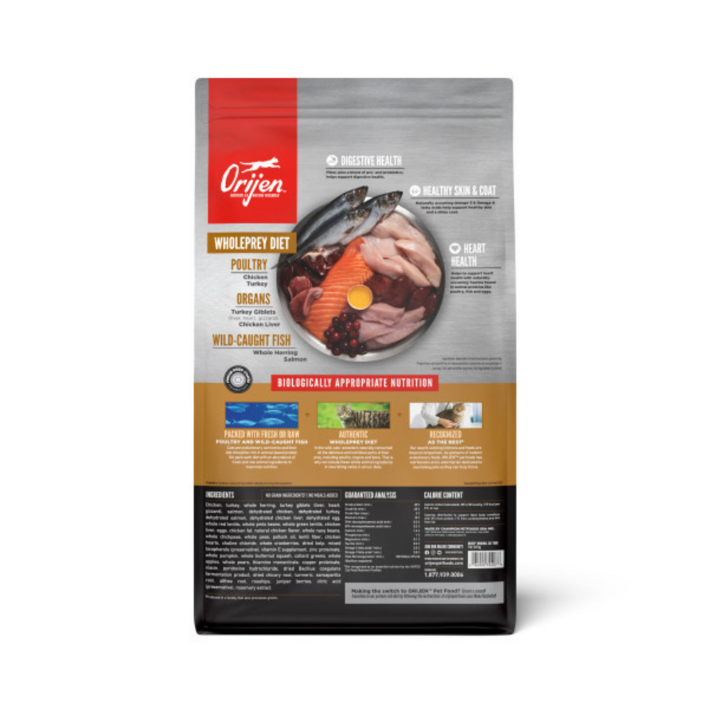 ORIJEN Dry Original Premium, High Protein, Fresh & Raw Animal Ingredients Dry Cat Food