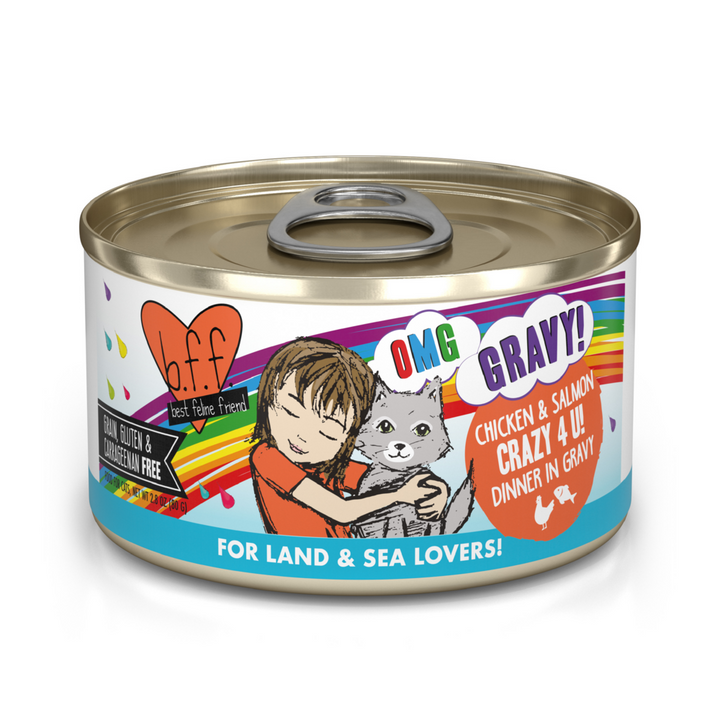 Weruva BFF Oh My Gravy Crazy 4 U Grain Free Chicken & Salmon in Gravy Canned Cat Food