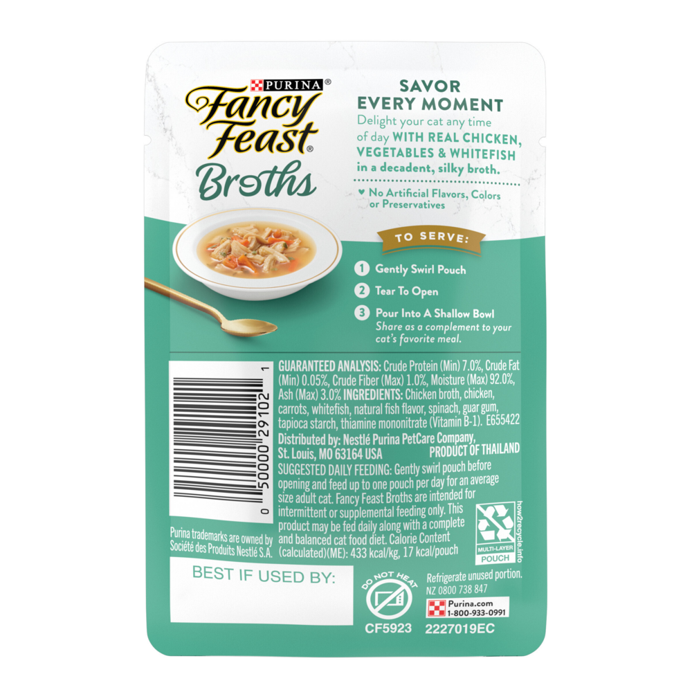 Fancy Feast Broths Chicken and Whitefish Wet Cat Food