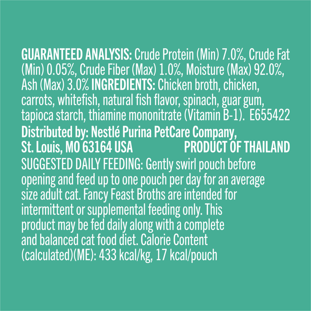 Fancy Feast Broths Chicken and Whitefish Wet Cat Food