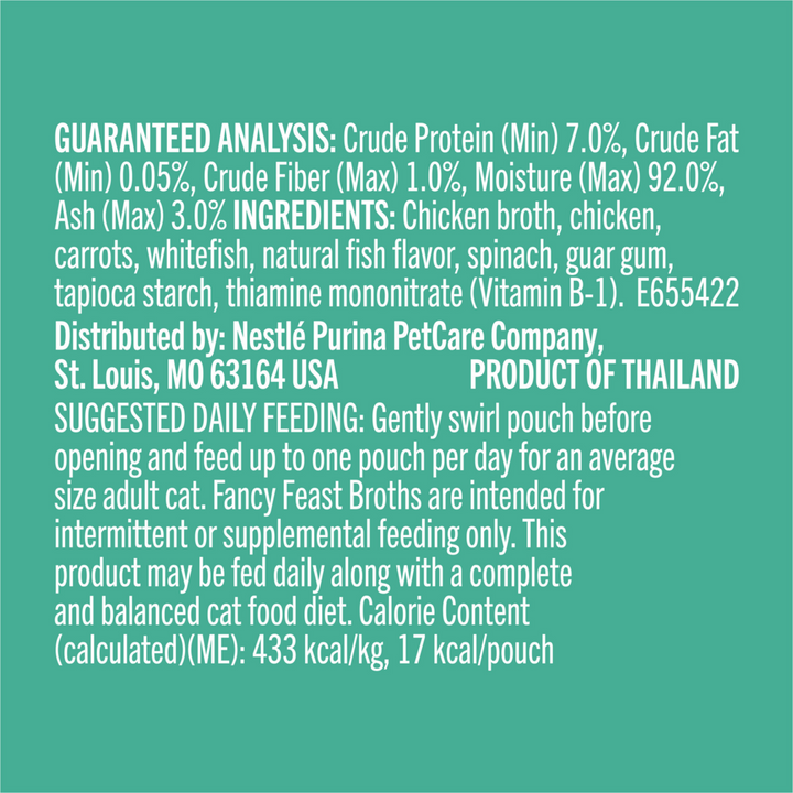 Fancy Feast Broths Chicken and Whitefish Wet Cat Food