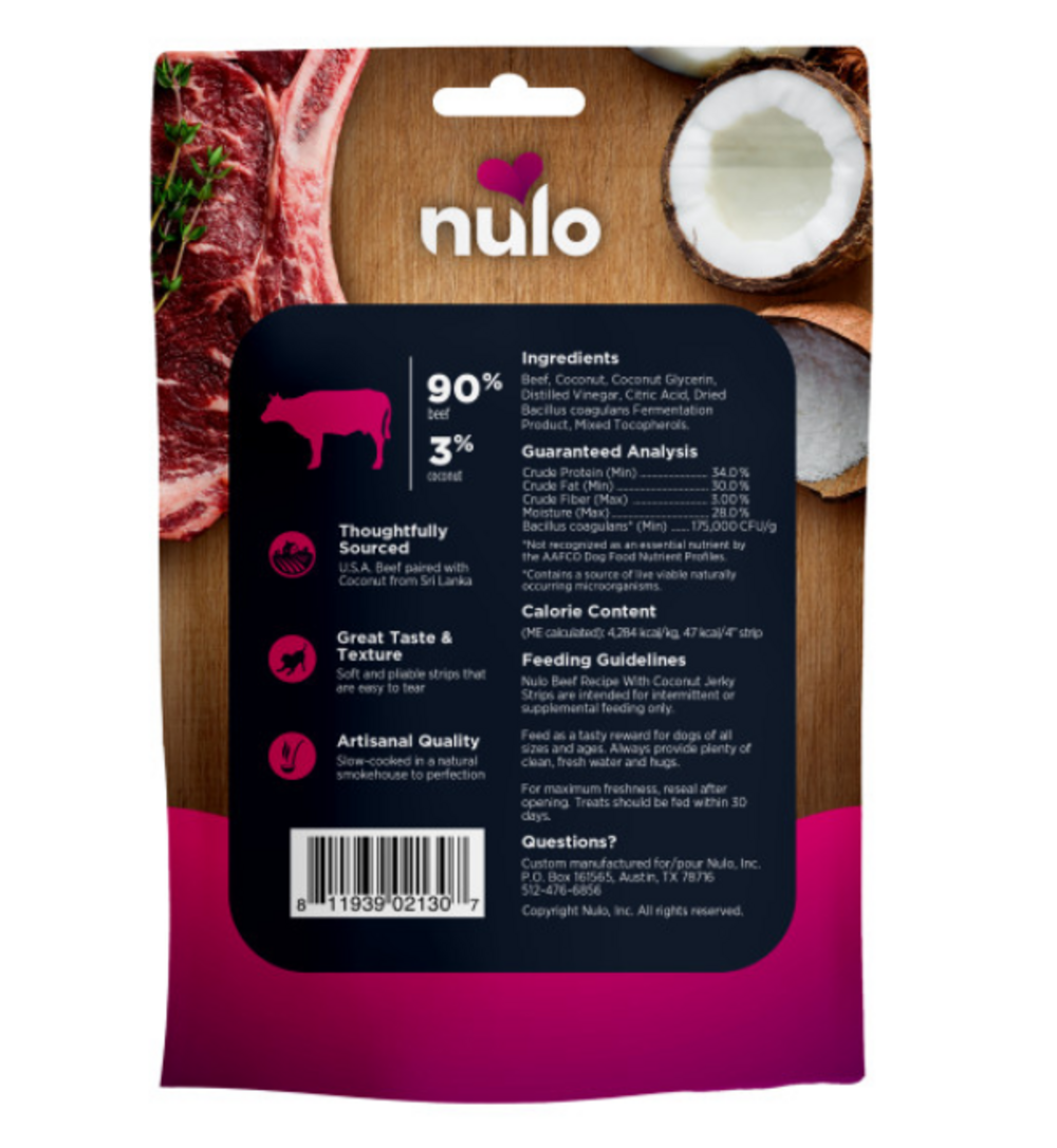 Nulo Dog Jerky Grain Free Beef & Coconut