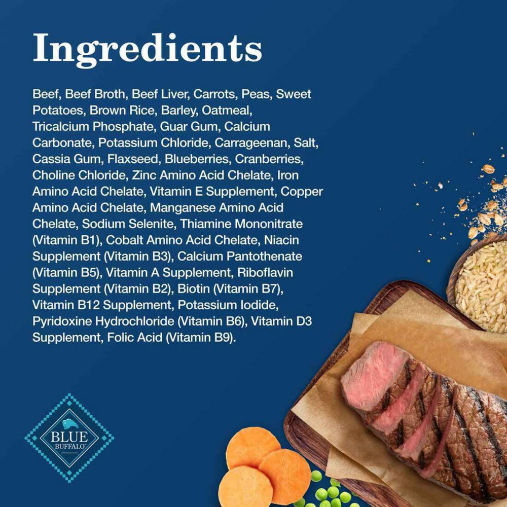 Blue Buffalo Homestyle Recipe Adult Beef Dinner with Garden Vegetables Canned Dog Food