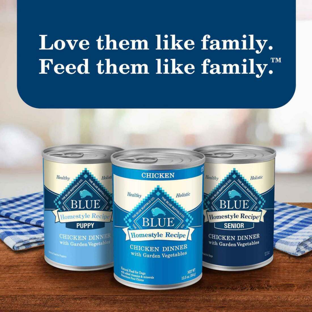 Blue Buffalo Homestyle Recipe Adult Beef Dinner with Garden Vegetables Canned Dog Food