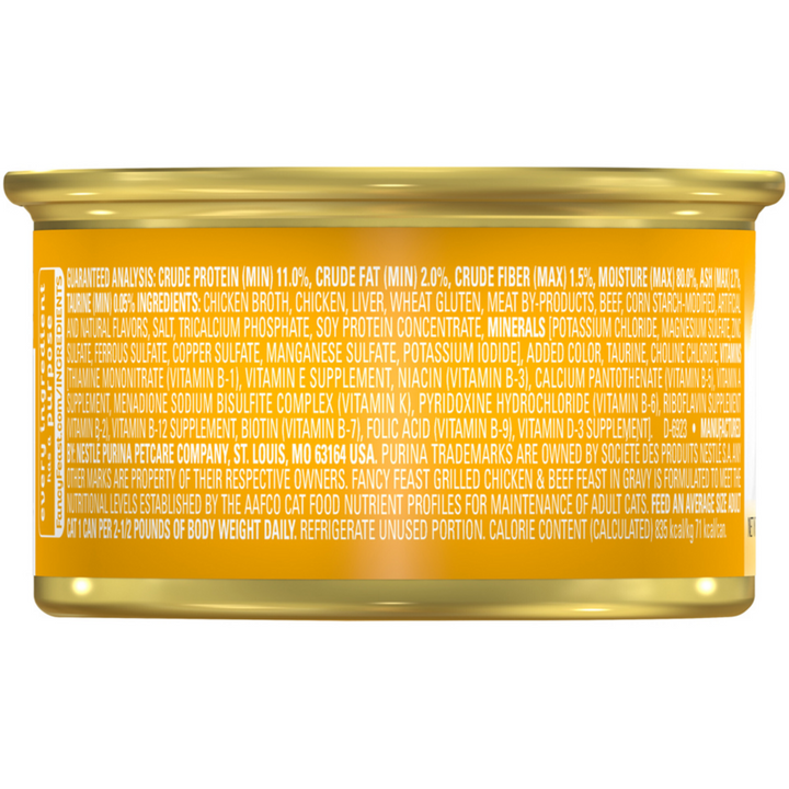 Fancy Feast Grilled Chicken Beef and Gravy Wet Cat Food