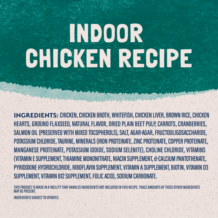 Natural Balance Original Ultra Wet Cat Food, Indoor Recipe with Chicken