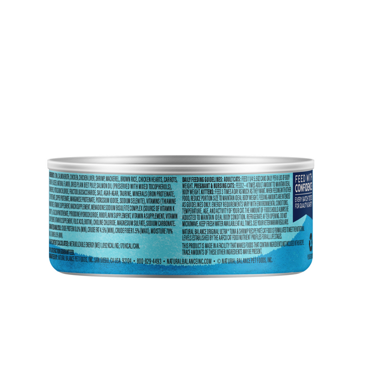 Natural Balance Original Ultra Wet Cat Food, Tuna & Shrimp Recipe