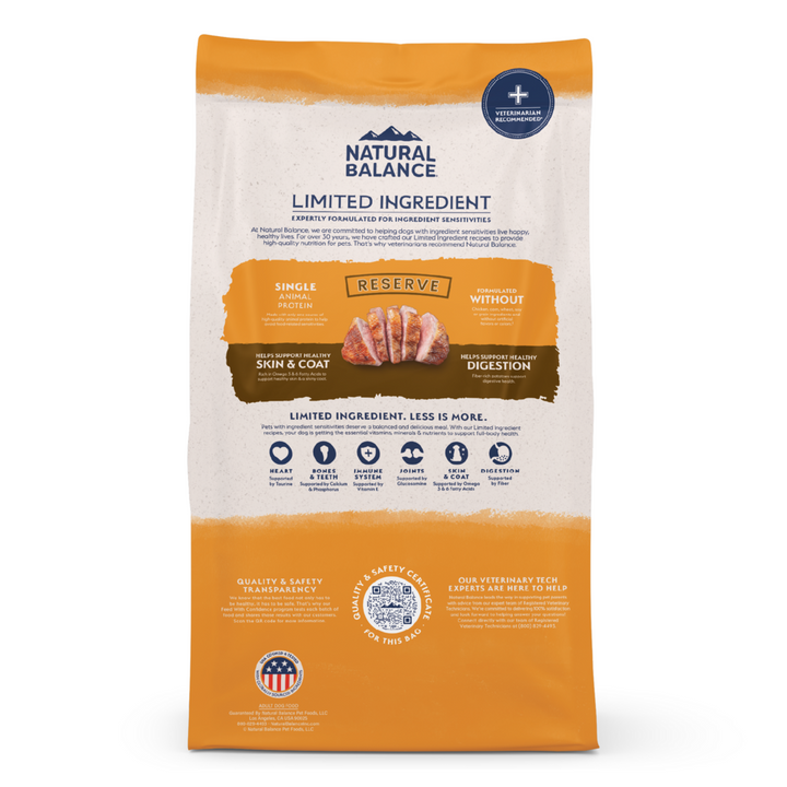 Natural Balance Limited Ingredient Reserve Grain Free Dry Dog Food, Duck & Potato Recipe