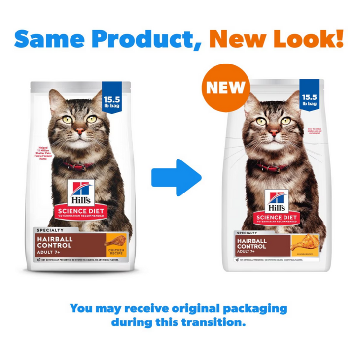 Hill's Science Diet Adult 7+ Hairball Control Chicken Recipe Dry Cat Food