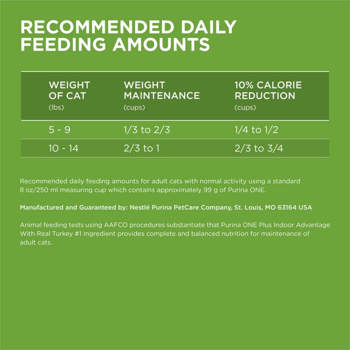 Purina ONE Natural, Low Fat, Weight Control, Indoor Dry Cat Food, +Plus Indoor Advantage