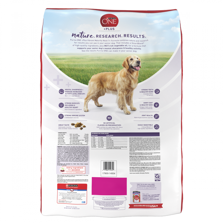 Purina ONE SmartBlend Vibrant Maturity 7+ Senior Formula Dry Dog Food