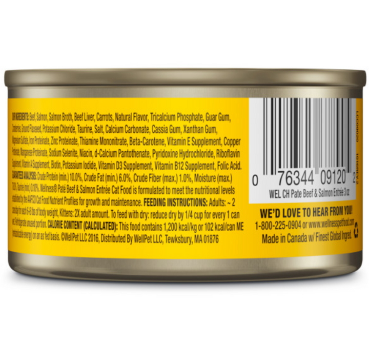 Wellness Complete Health Pate Beef and Salmon Entree Wet Cat Food